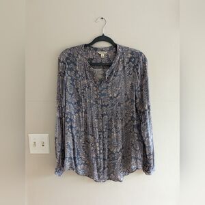 Lucky Brand Paisley Pintuck Blouse